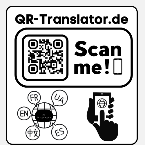 QR-Translator - mit Künstlicher Intelligenz KI übersetzte Texte hinterlegen
